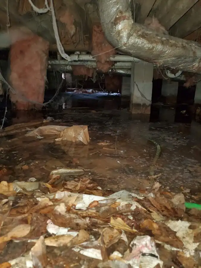 Crawl space flood assessment for Commercial Water Damage Restoration in Pembroke